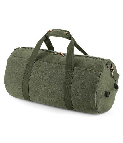 BagBase Vintage Canvas Barrel Bag - VMG - ONE